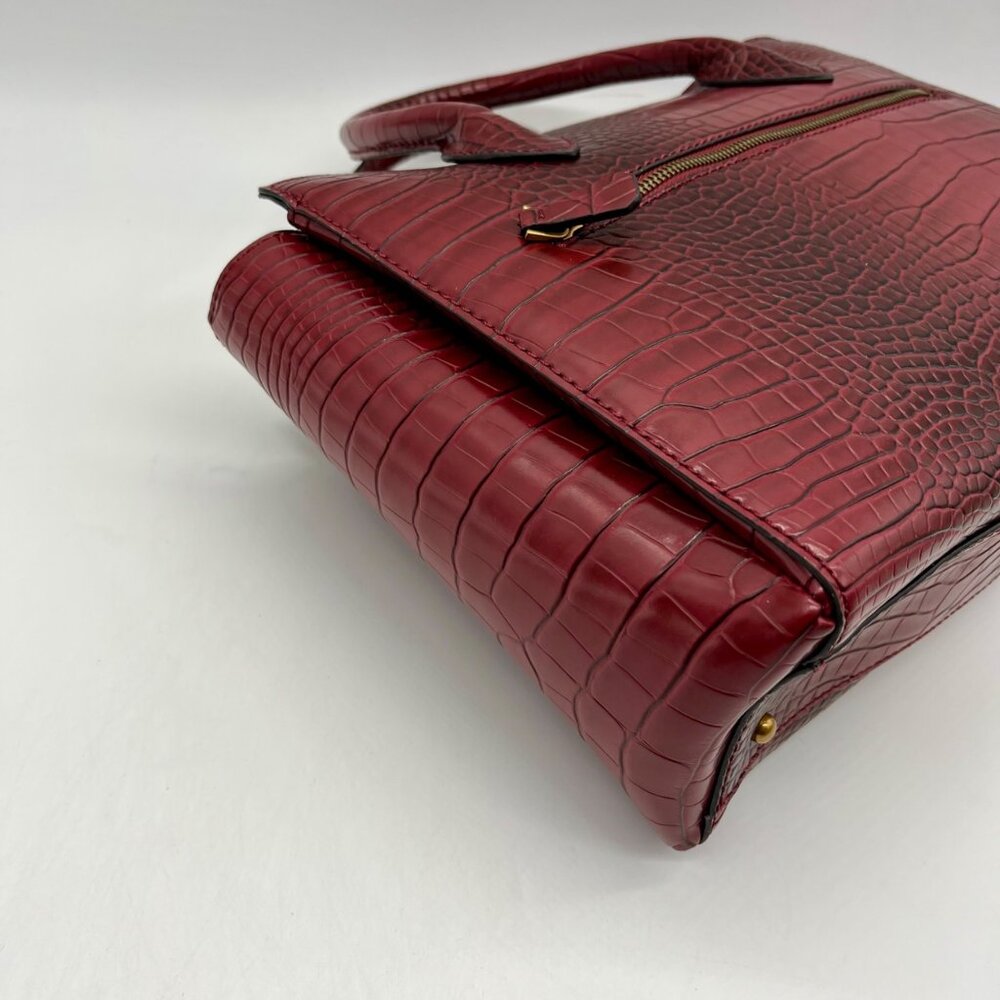 Guess Red Faux Animal Embossed Shoulder Bag - Picture 9 of 11